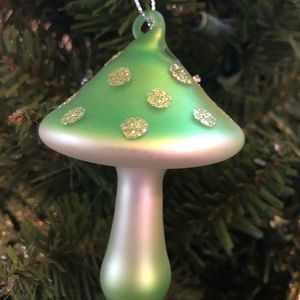 Mushroom Blown glass Christmas tree ornament